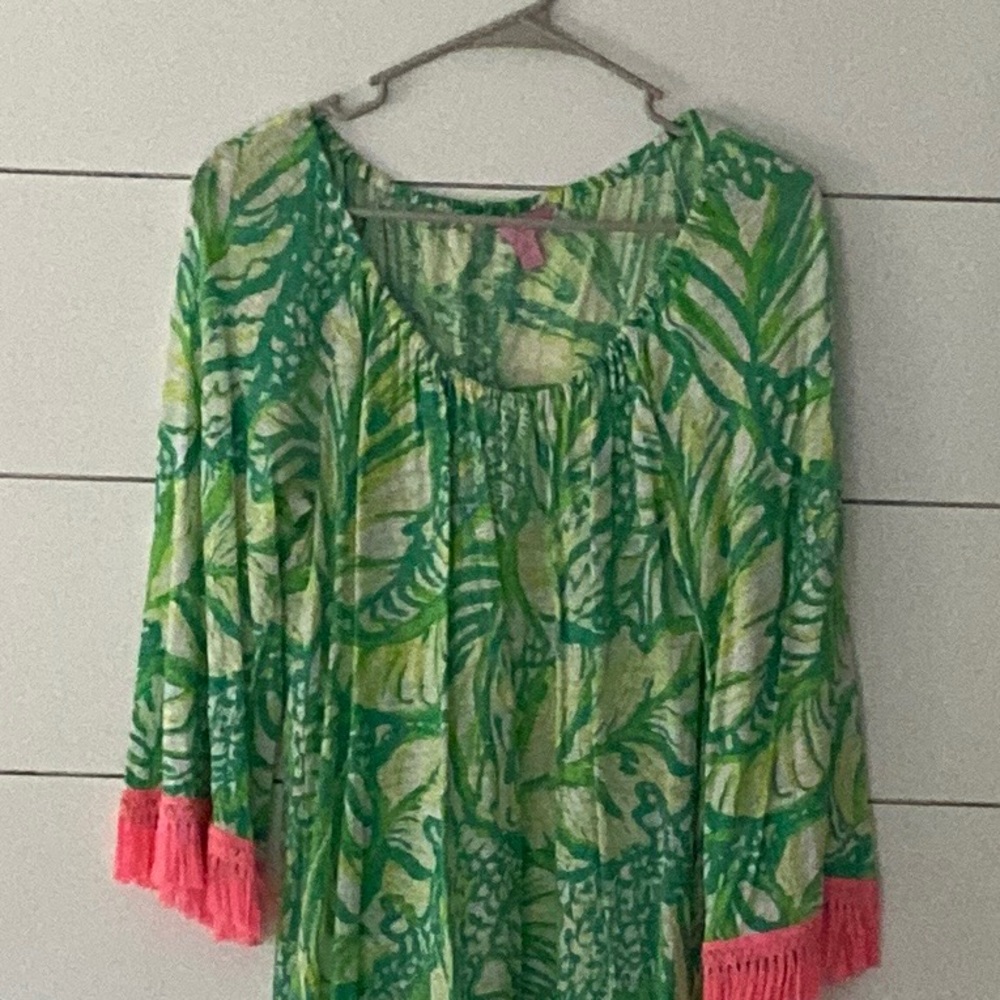 Cotton Fringed Lilly Pulitzer Swim Cover Up Extra Small. Excellent condition.